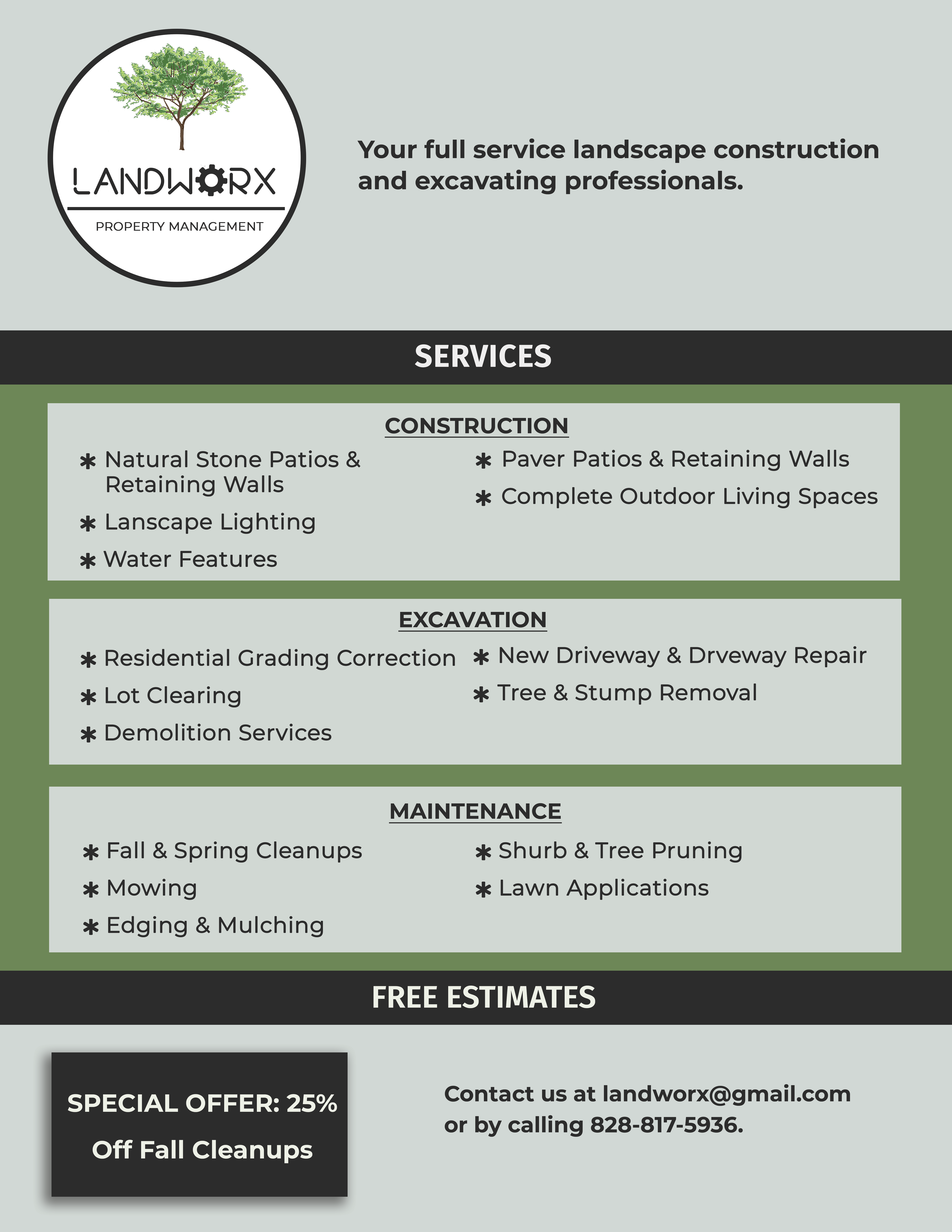 image of Landworx flyer for print