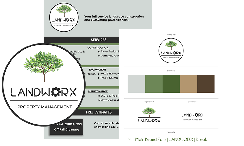 picture of landworx brand style guide elements